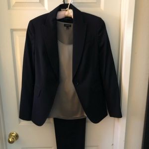 3 pieces! Navy pant suit with silk tank